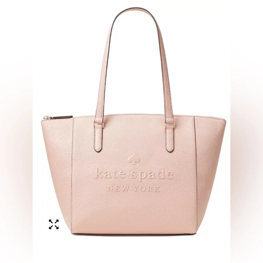 Kate Spade Sienne Logo Large Pink Zip Leather Tote